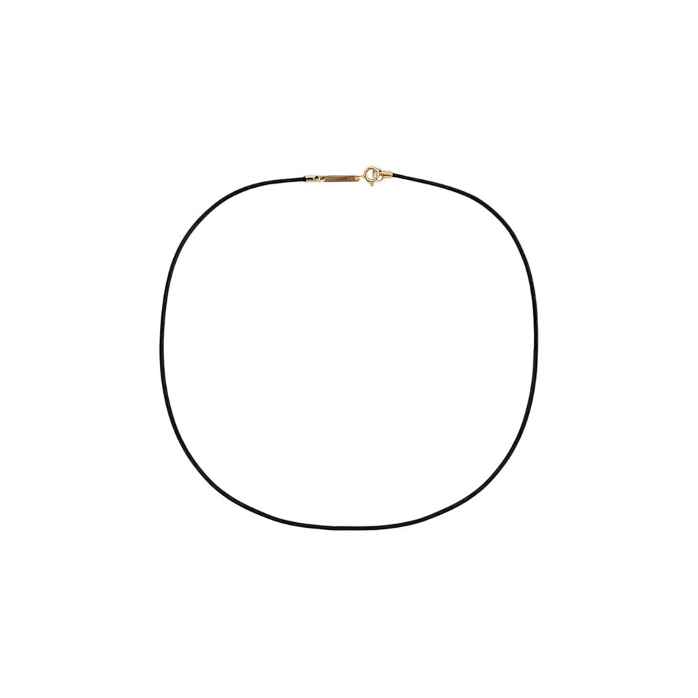 ZOE CHICCO 14k Gold Leather Cord Necklace in Black